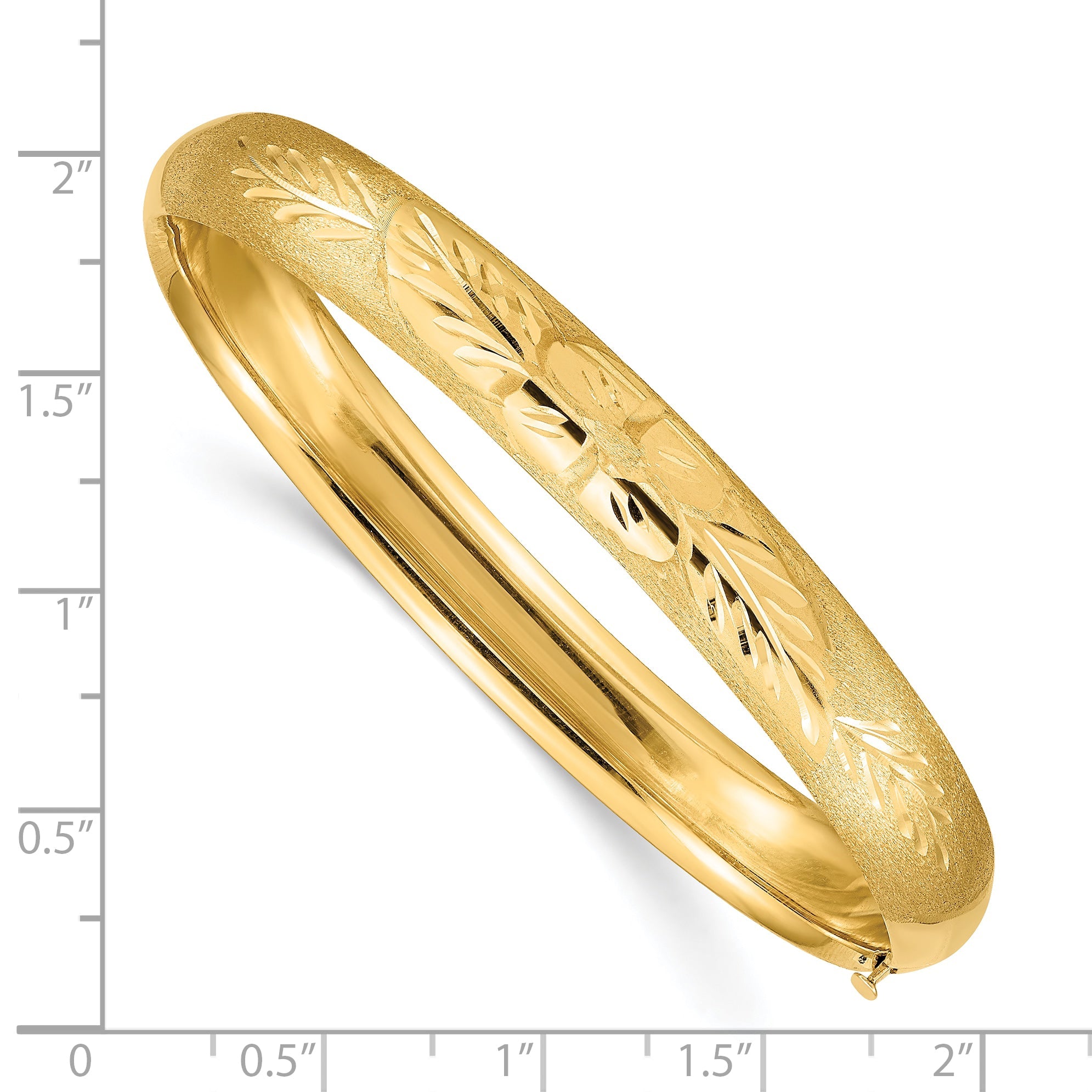10K Yellow Gold 5/16 Florentine Engraved Hinged Bangle Bracelet