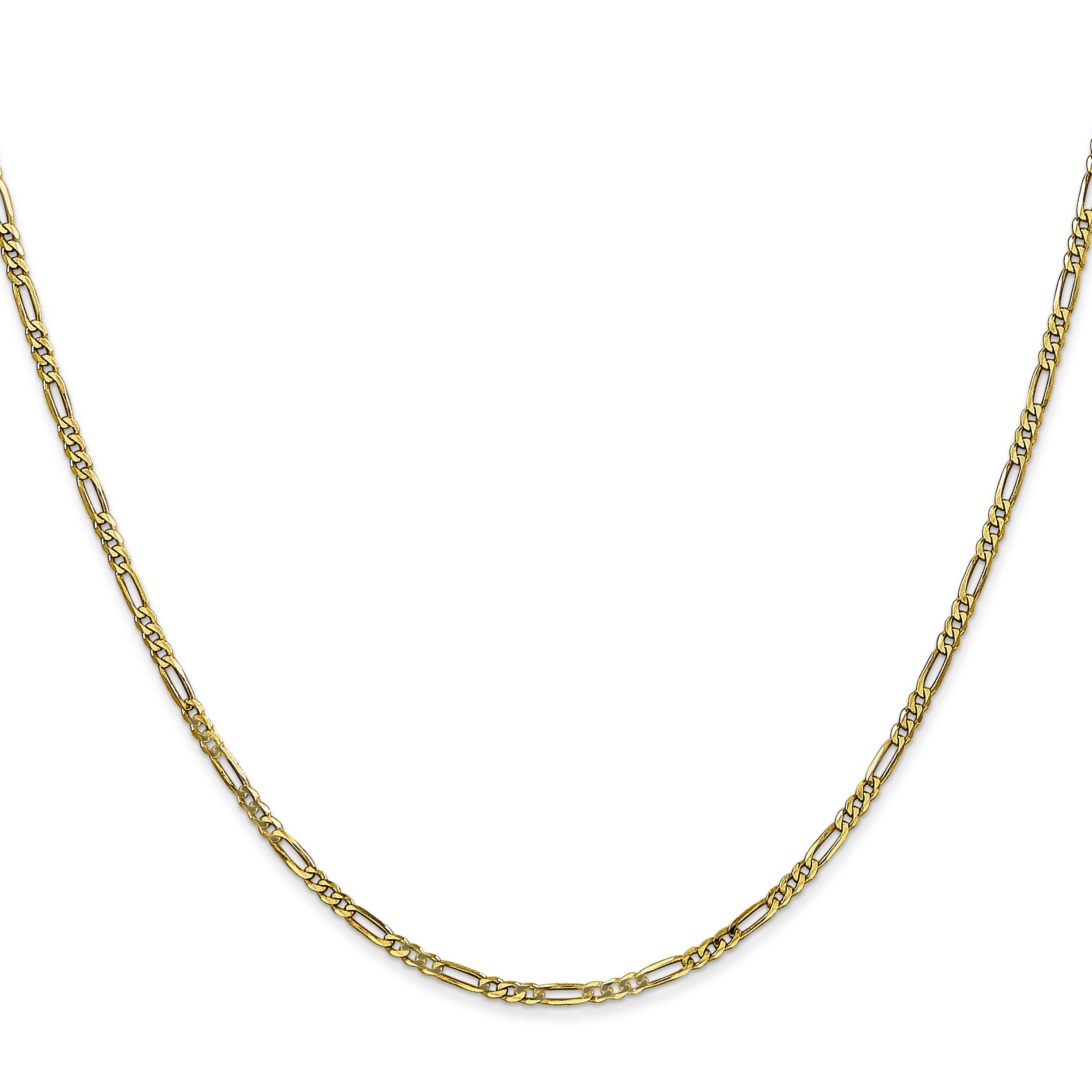 16 Inch 10K 1.75mm Flat Figaro Chain Necklace