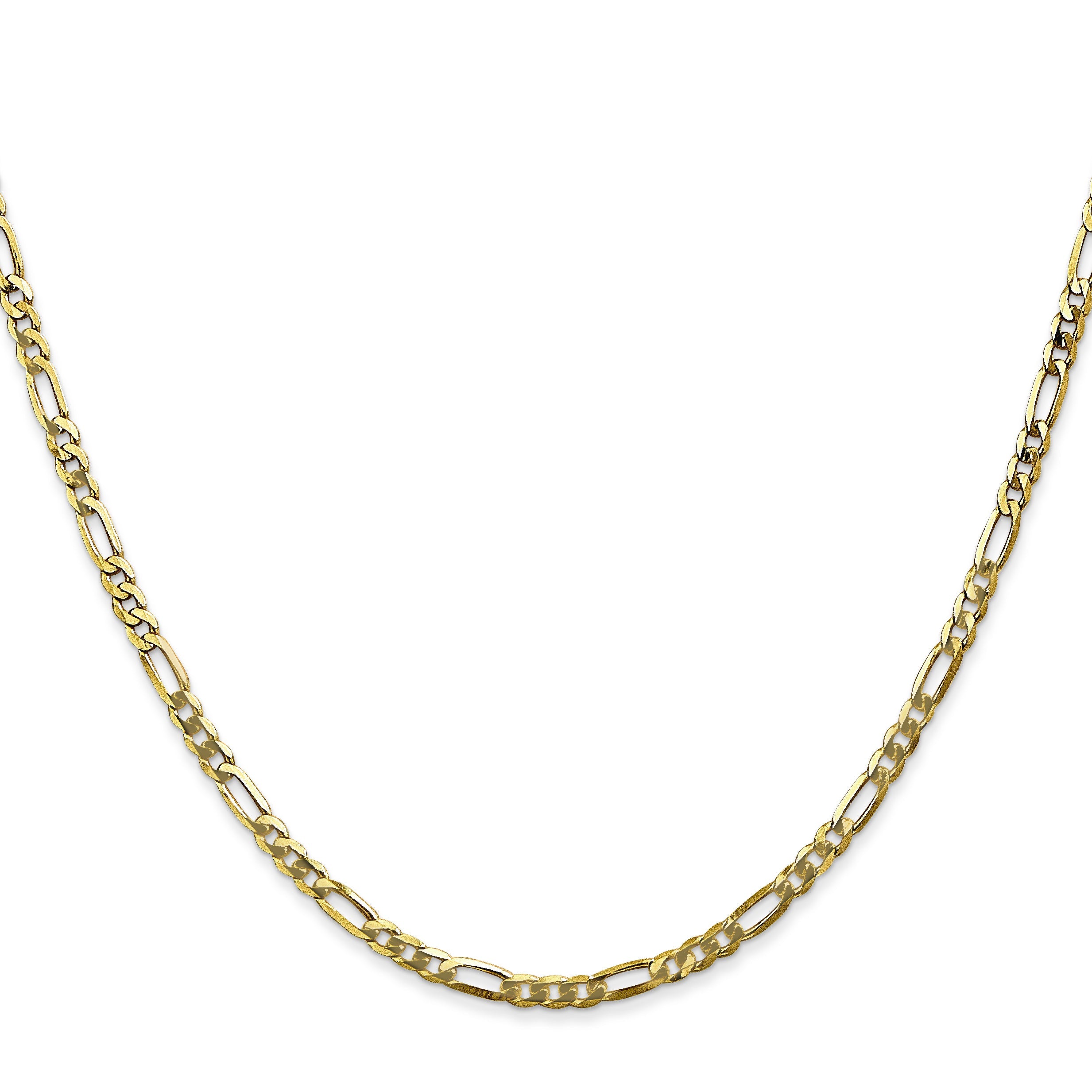16 Inch 10K 2.75mm Flat Figaro Chain Necklace