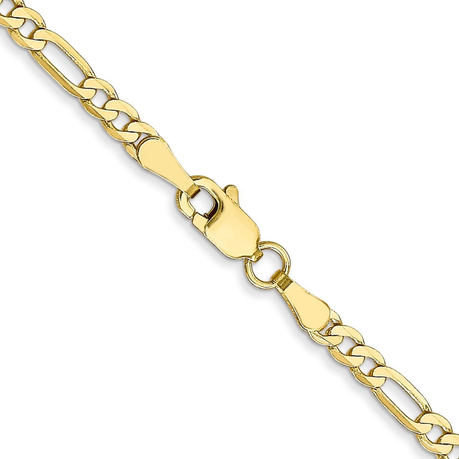 24 Inch 10K 2.75mm Flat Figaro Chain Necklace