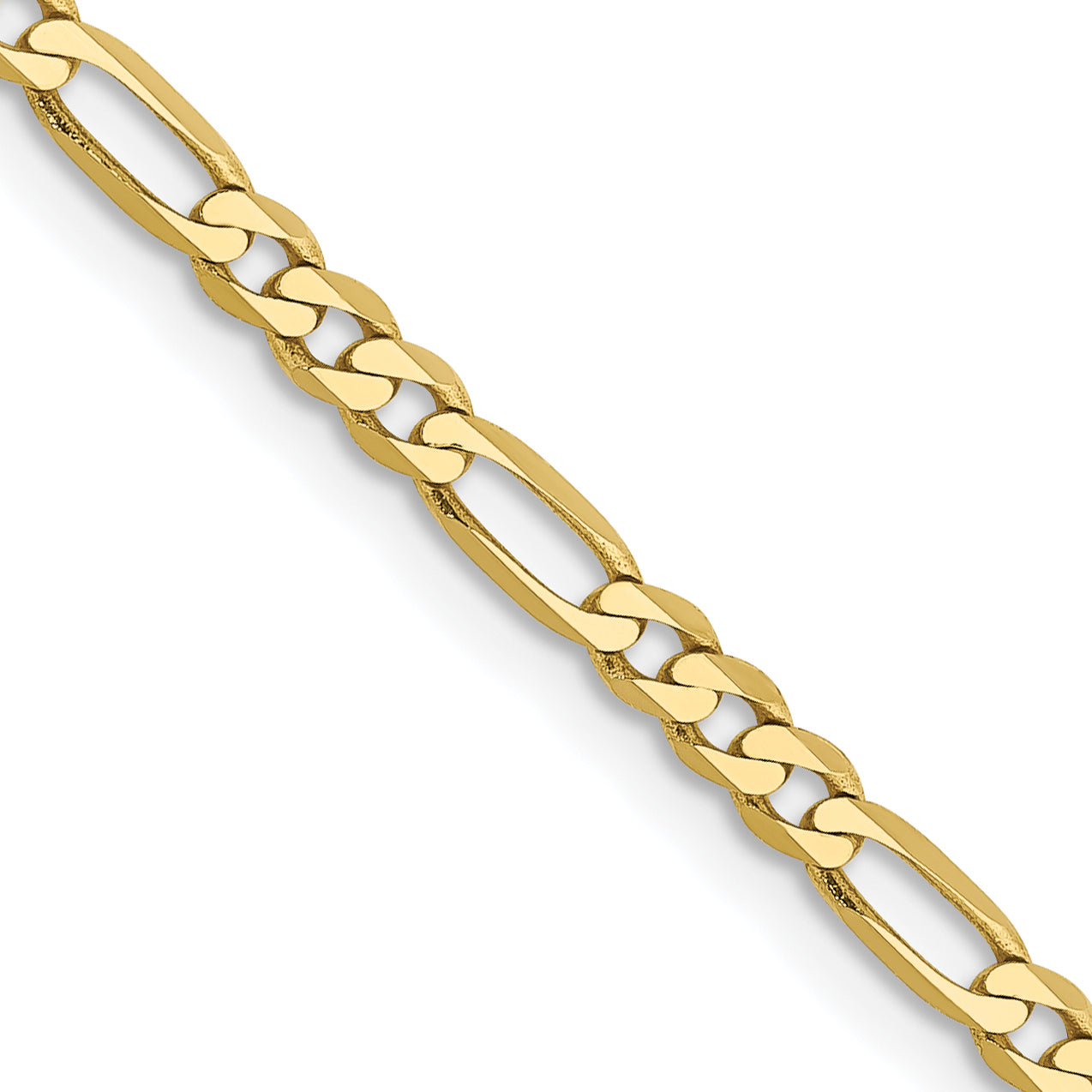16 Inch 10K 2.75mm Flat Figaro Chain Necklace
