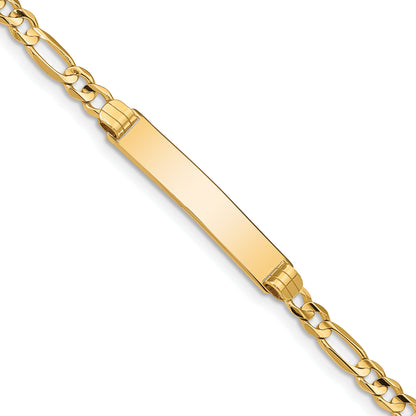 7 Inch 10K Figaro Link Id Bracelet
