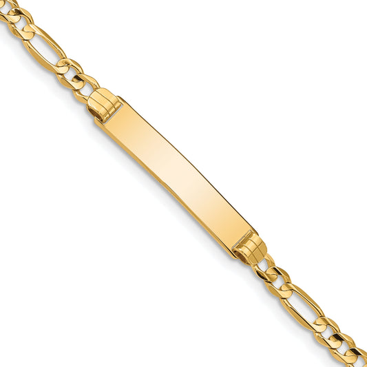 8 Inch 10K Figaro Link Id Bracelet