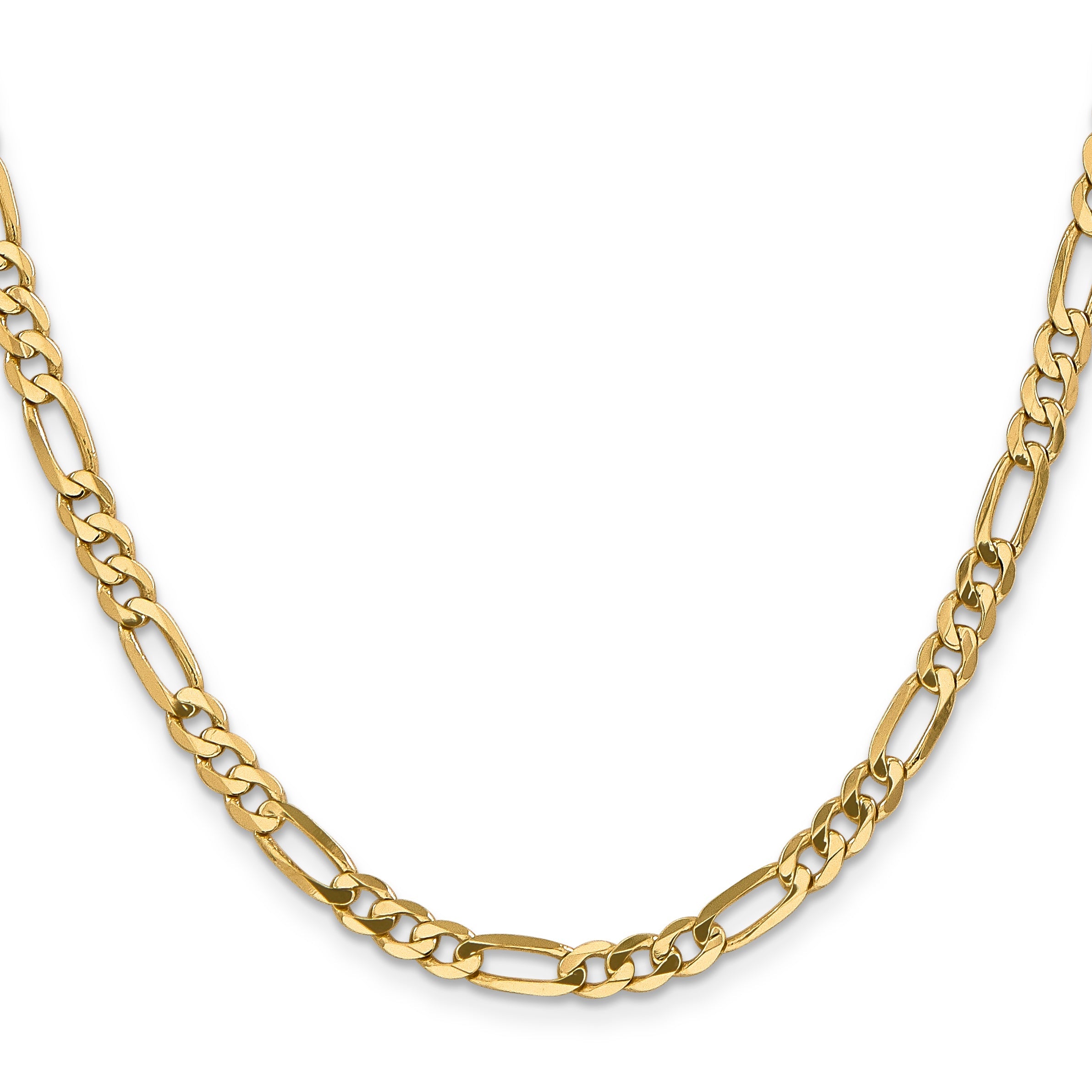 18 Inch 10K Yellow Gold 10K 4.75mm Flat Figaro Chain Necklace