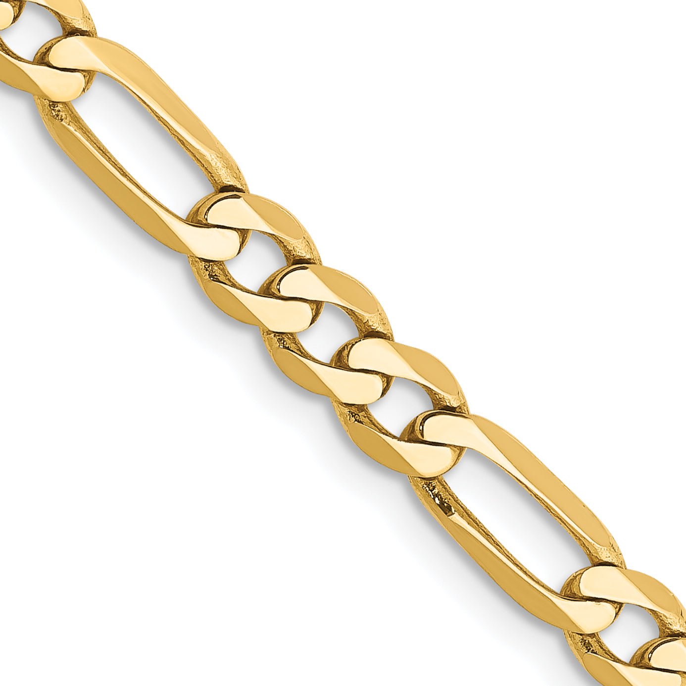 18 Inch 10K Yellow Gold 10K 4.75mm Flat Figaro Chain Necklace