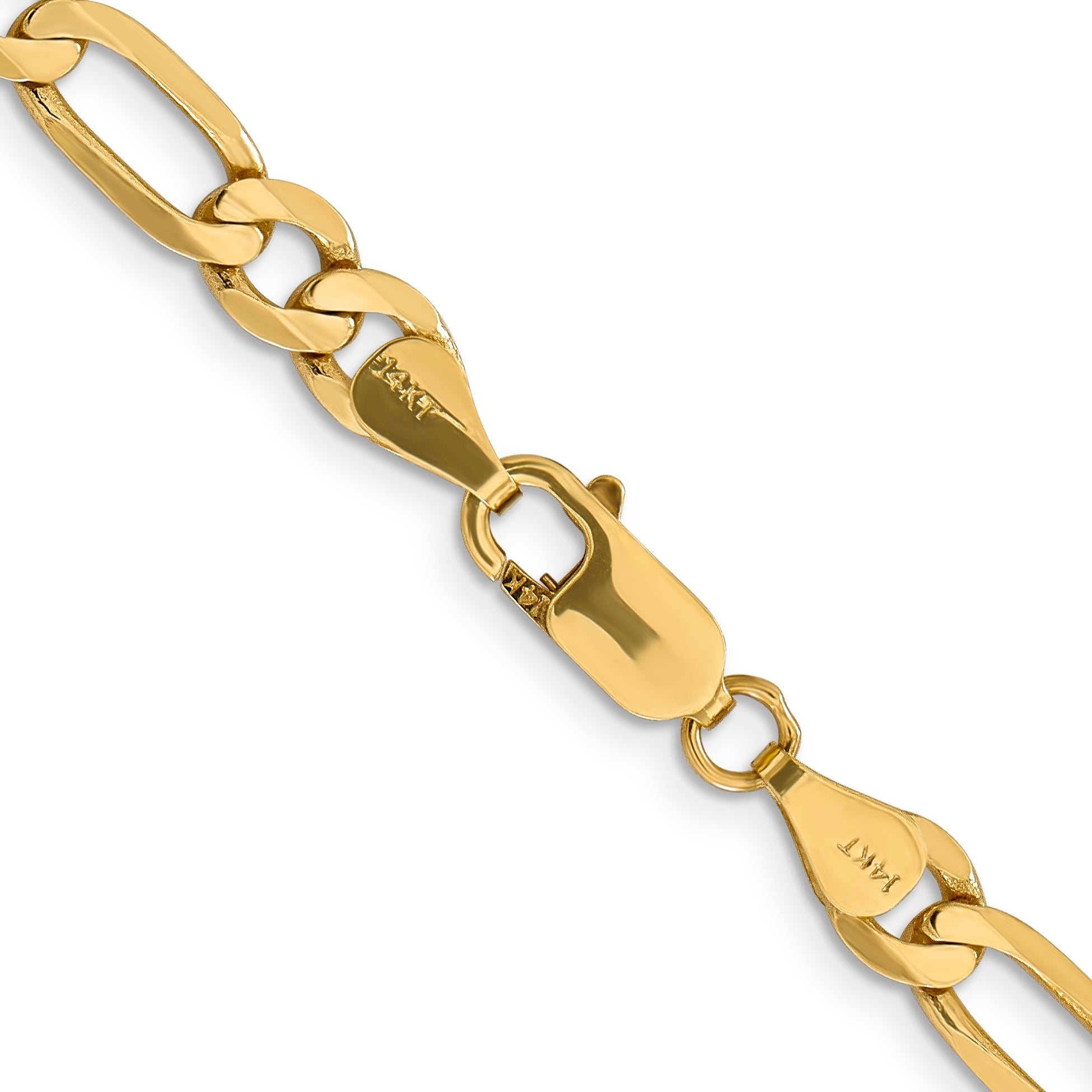 26 Inch 10K Yellow Gold 10K 6.25mm Flat Figaro Chain Necklace