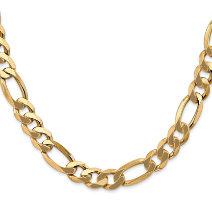 26 Inch 10K Yellow Gold 10K 8.75mm Flat Figaro Chain Necklace