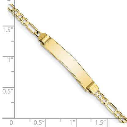 7 Inch 10K Figaro Link Id Bracelet