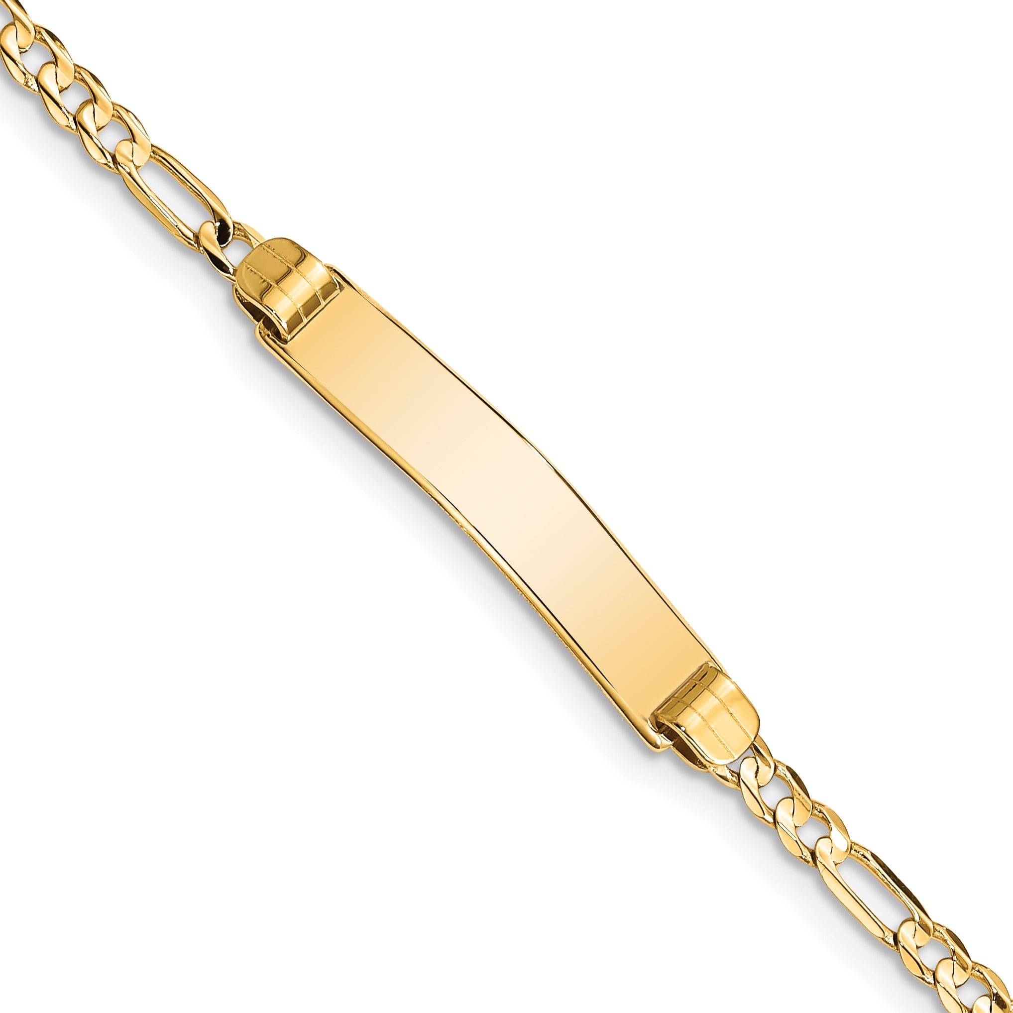 8 Inch 10K Figaro Link Id Bracelet