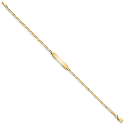 10K Yellow Gold Figaro Link Id Bracelet