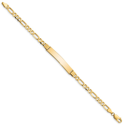 10K Yellow Gold Figaro Link Id Bracelet