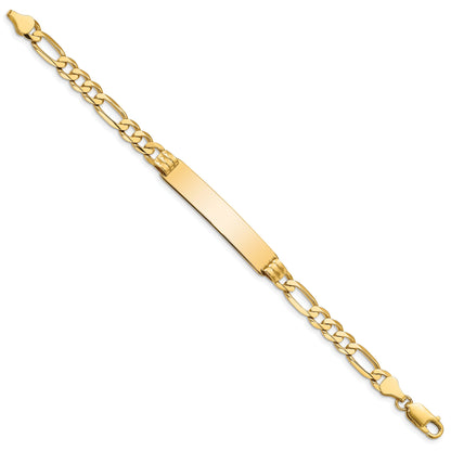 10K Yellow Gold Figaro Link Id Bracelet