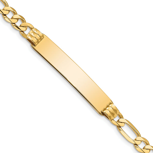 10K Yellow Gold Figaro Link Id Bracelet