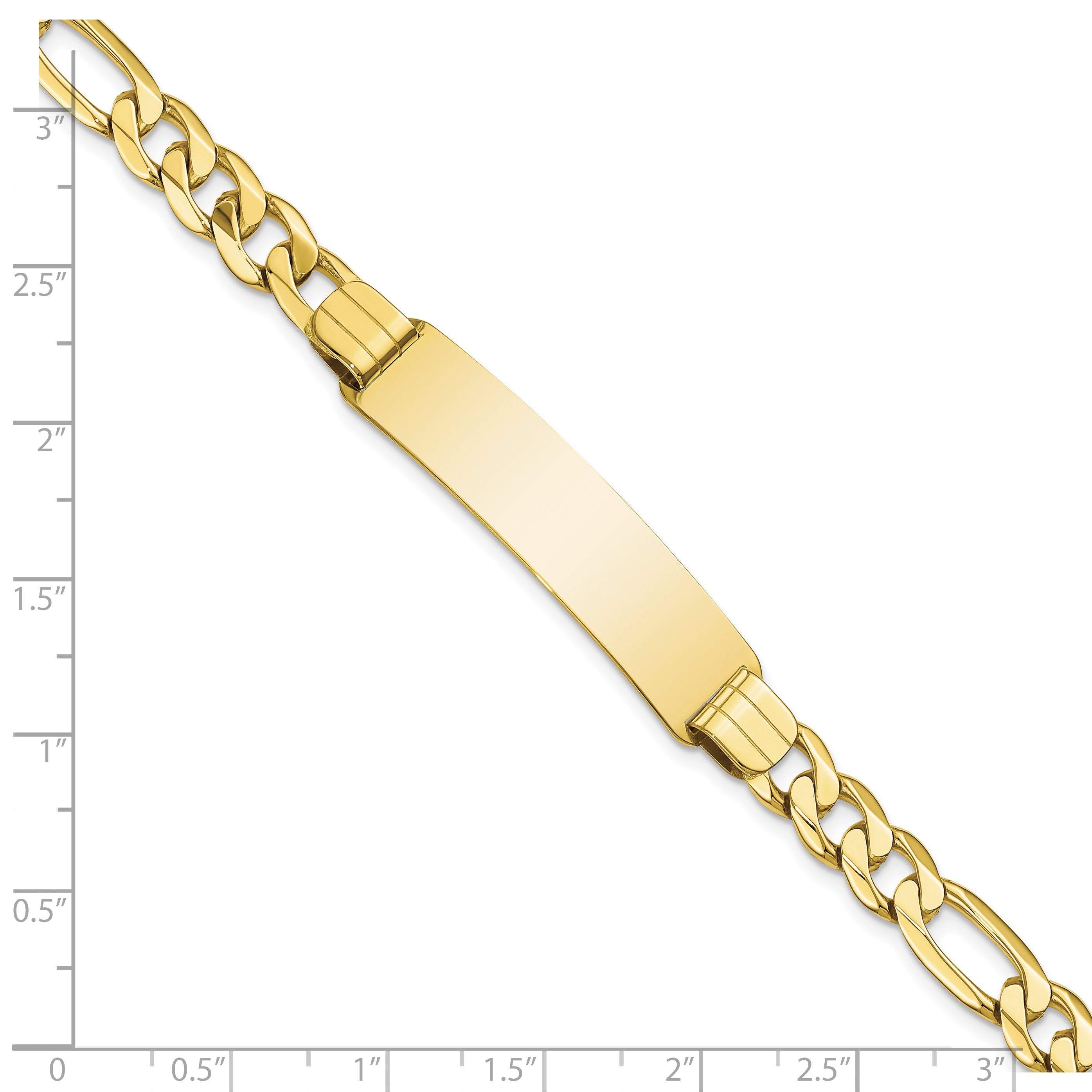 10K Yellow Gold Figaro Link Id Bracelet