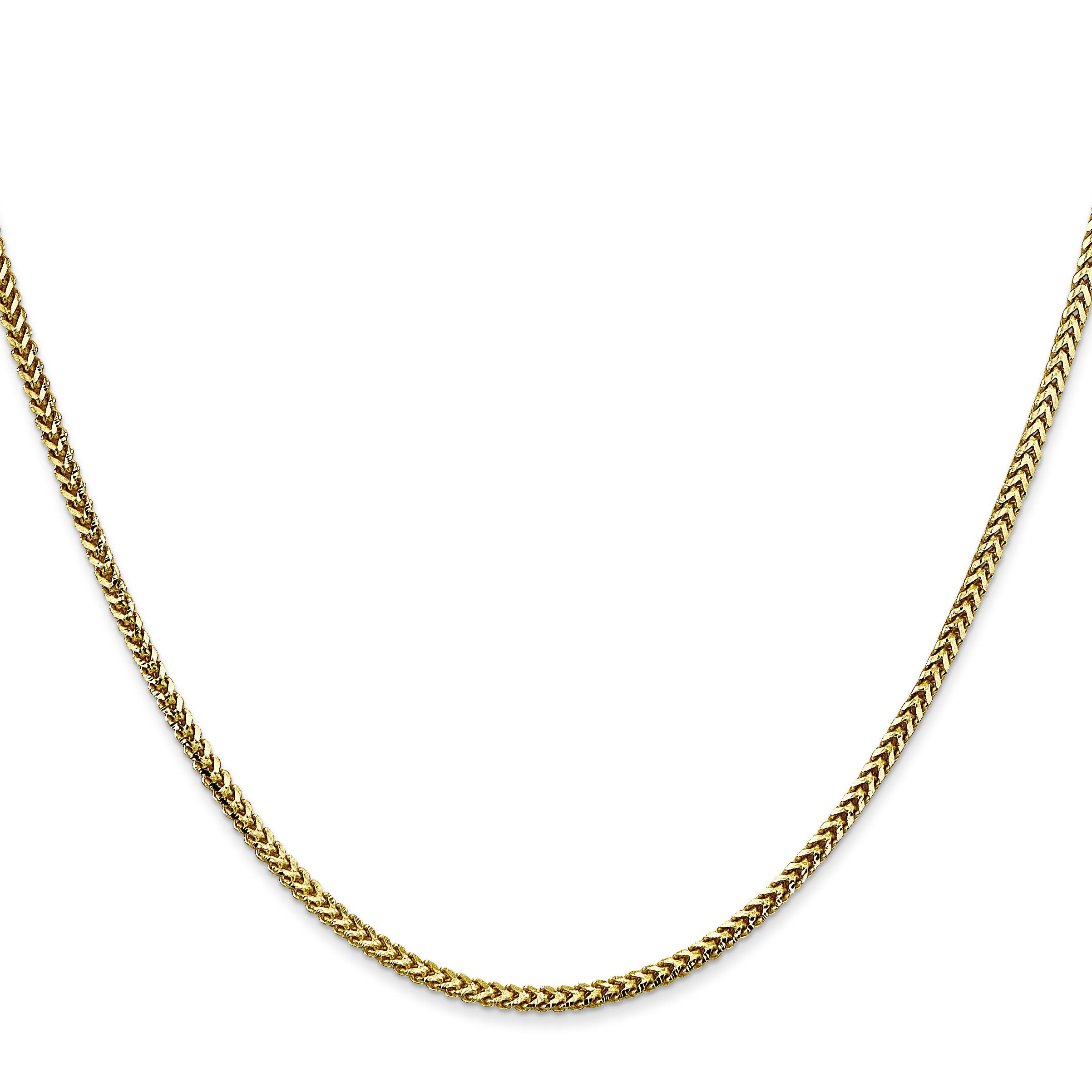 16 Inch 10K 1.5mm Franco Chain Necklace