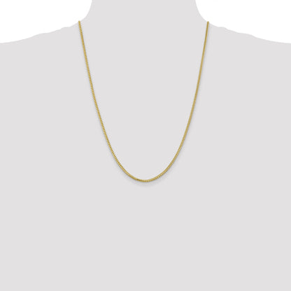 24 Inch 10K 2mm Franco Chain Necklace
