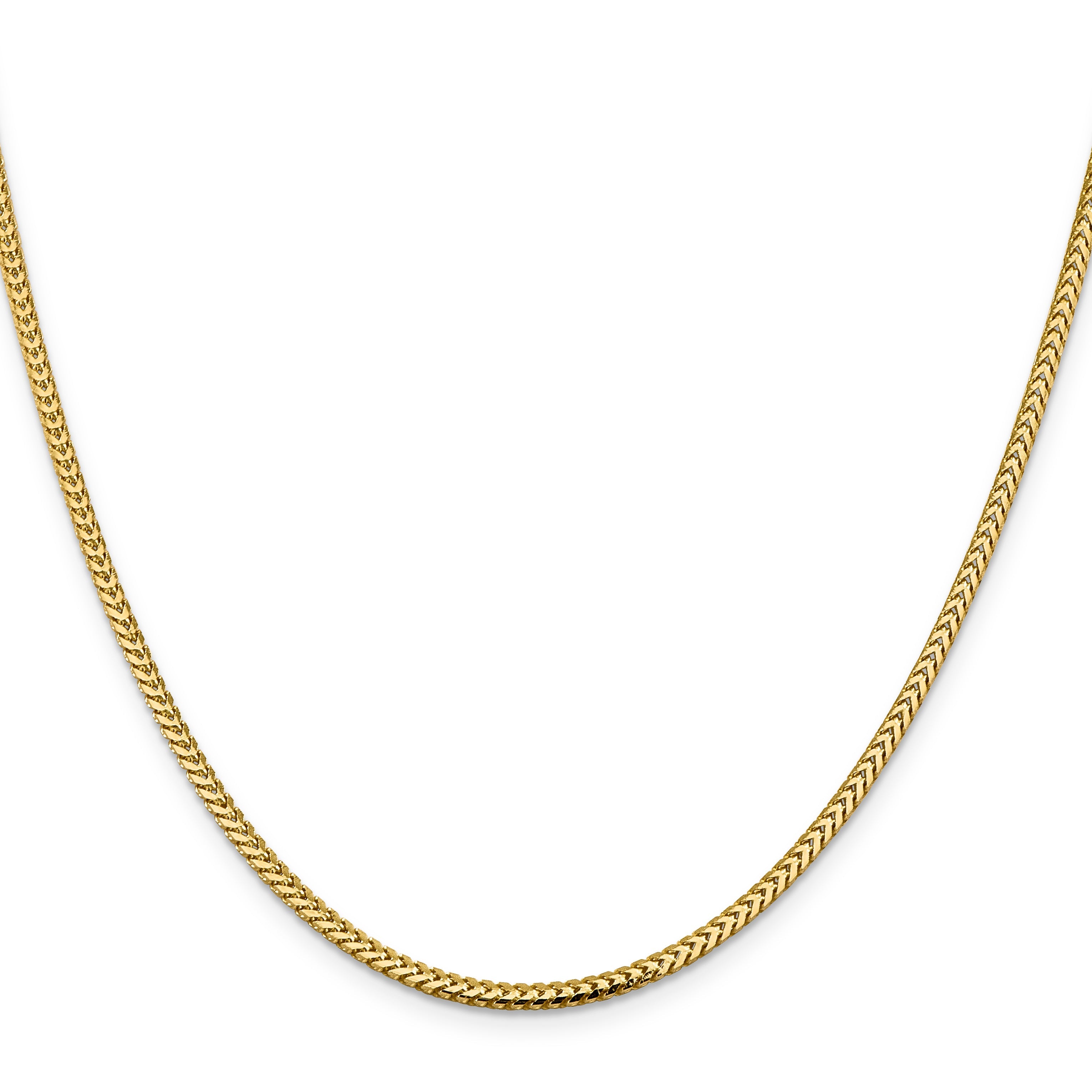 24 Inch 10K Yellow Gold 2.3mm Franco Chain Necklace