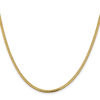 2 Inch 10K Yellow Gold 2.3mm Franco Chain Necklace