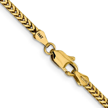18 Inch 10K Yellow Gold 2.3mm Franco Chain Necklace