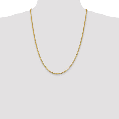 24 Inch 10K Yellow Gold 2.3mm Franco Chain Necklace