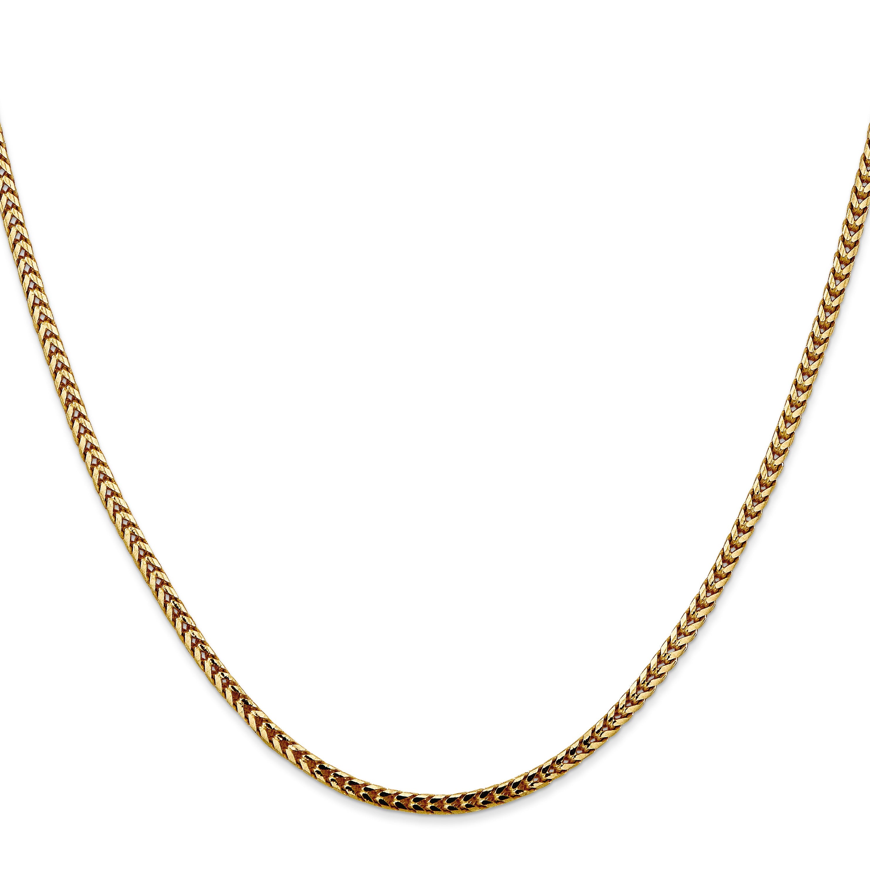24 Inch 10K Yellow Gold 2.5mm Franco Chain Necklace