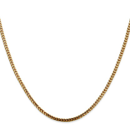 24 Inch 10K Yellow Gold 2.5mm Franco Chain Necklace