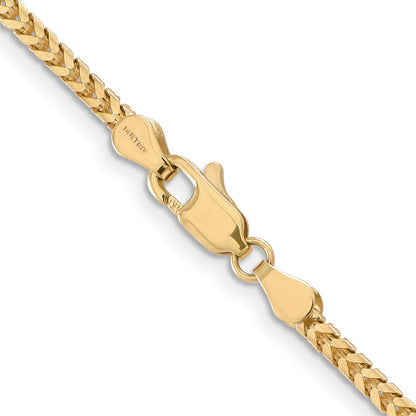 18 Inch 10K Yellow Gold 2.5mm Franco Chain Necklace