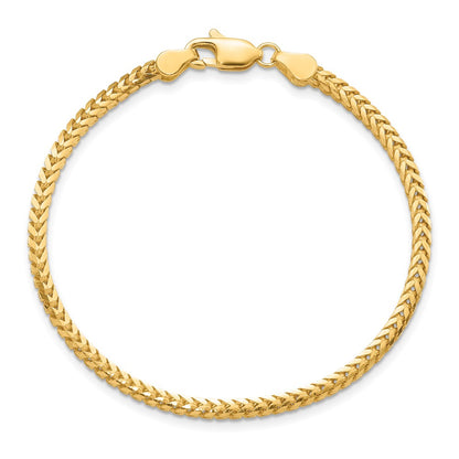 8 Inch 10K Yellow Gold 2.5mm Franco Chain Bracelet