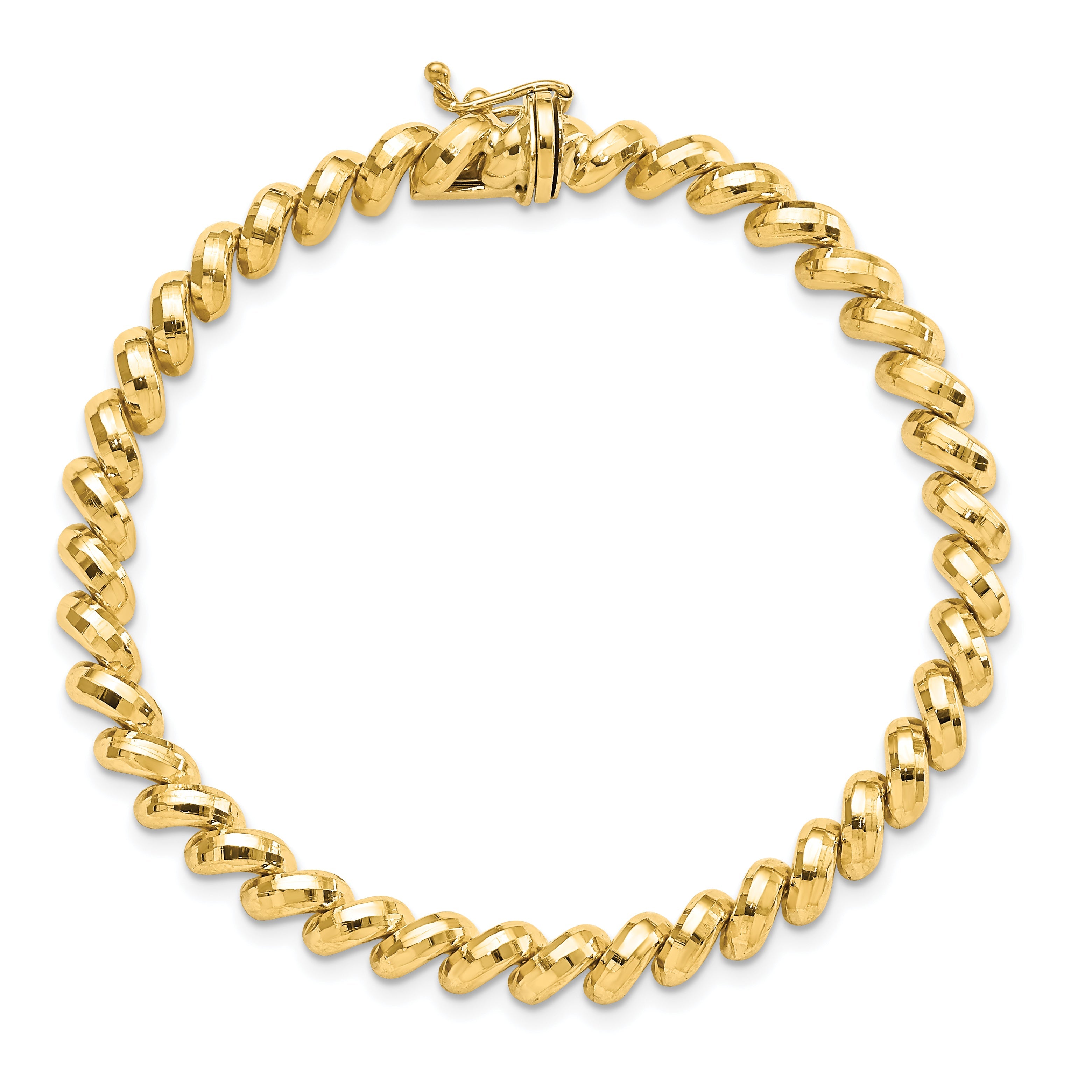 10K Yellow Gold Faceted San Marco Bracelet