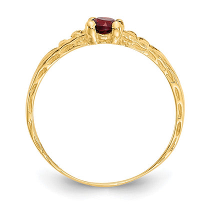 10K Yellow Gold Madi K 3mm Garnet Birthstone Baby Ring