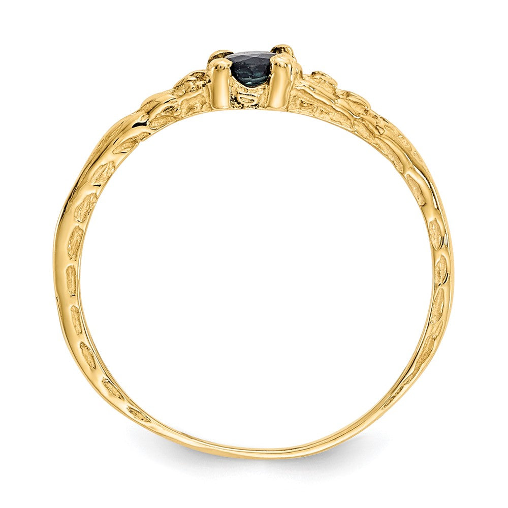 10K Yellow Gold Madi K 3mm Sapphire Birthstone Baby Ring