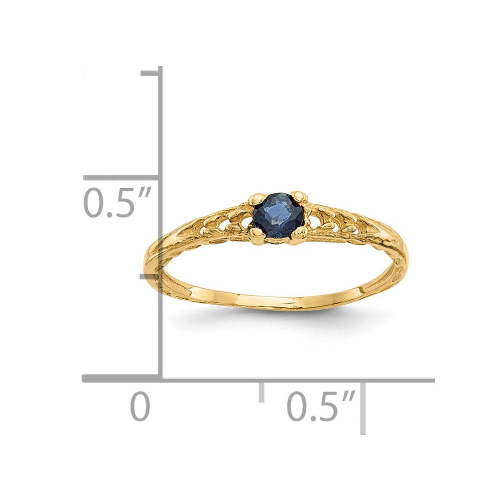 10K Yellow Gold Madi K 3mm Sapphire Birthstone Baby Ring