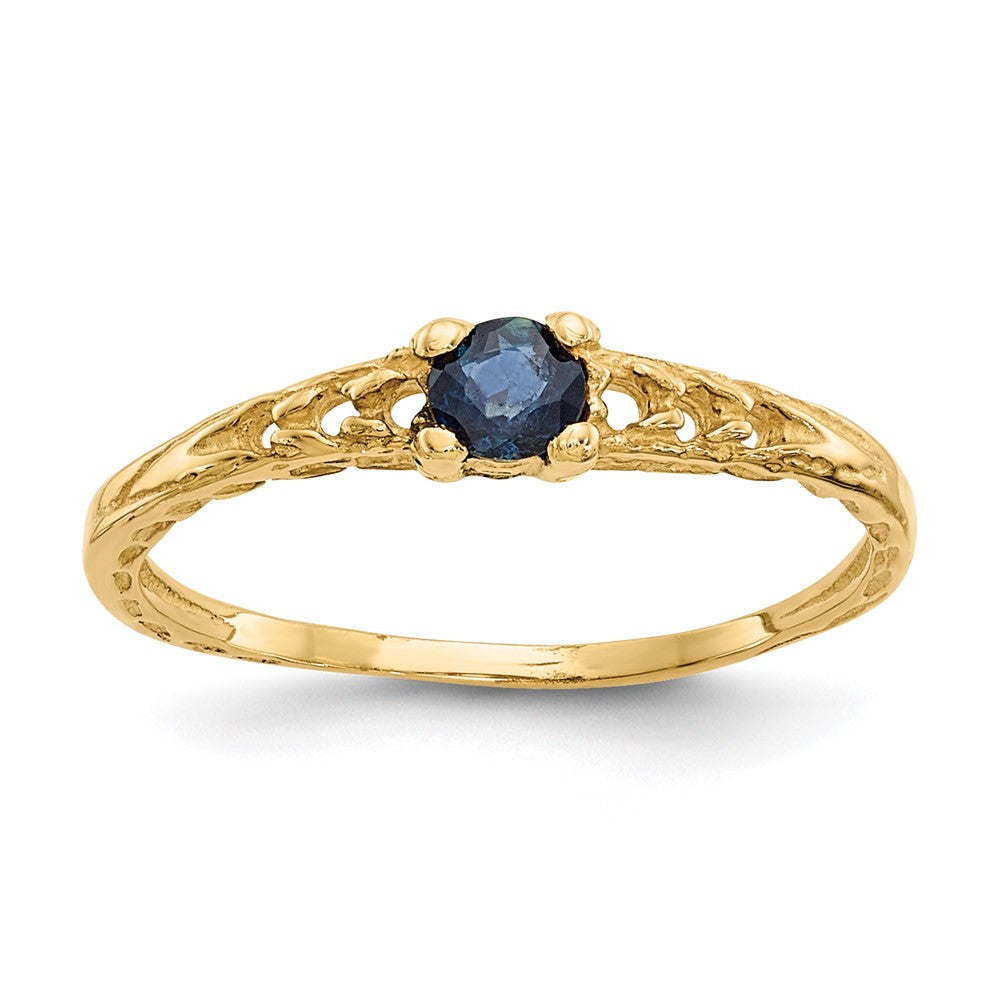 10K Yellow Gold Madi K 3mm Sapphire Birthstone Baby Ring