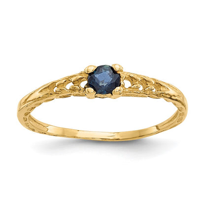 10K Yellow Gold Madi K 3mm Sapphire Birthstone Baby Ring