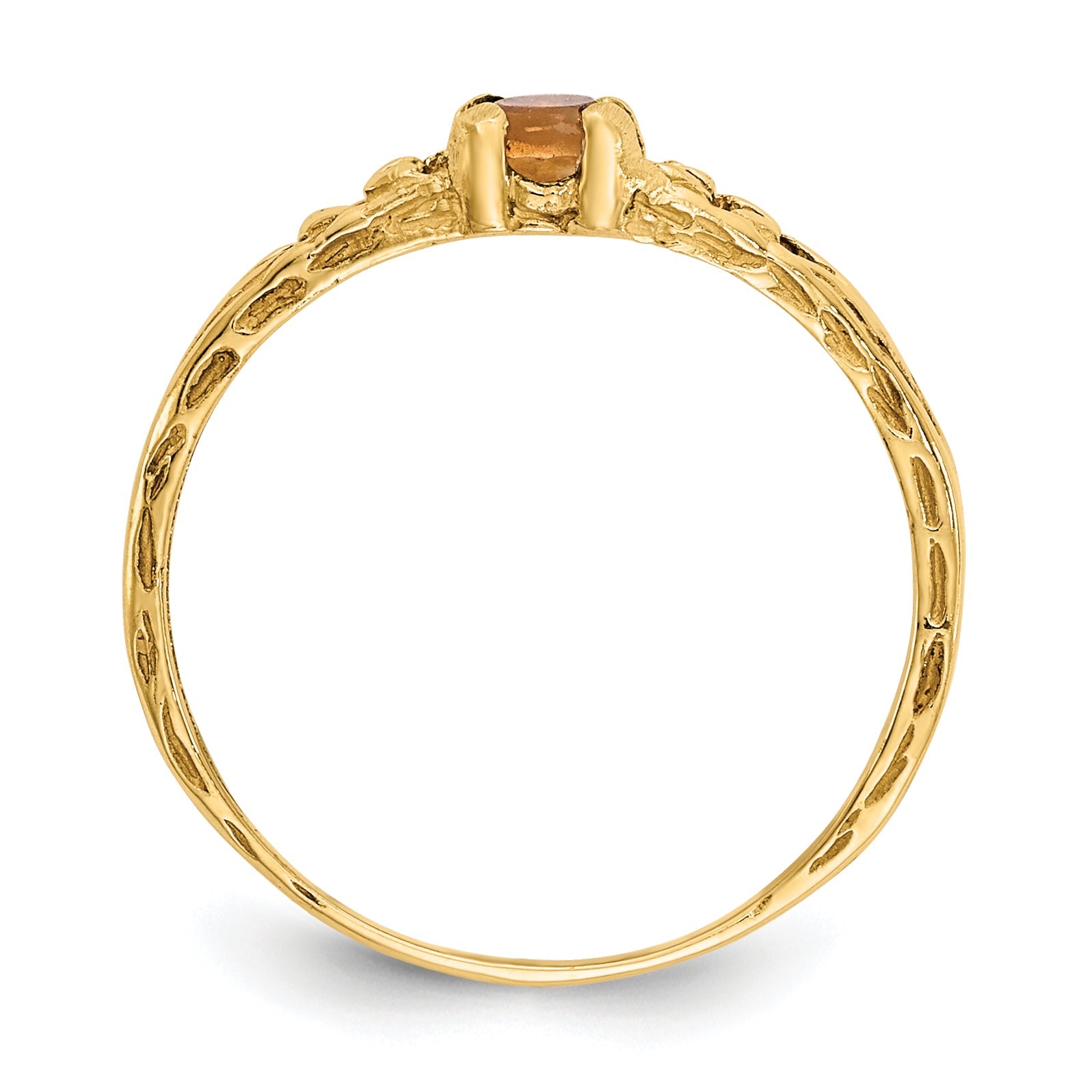 10K Yellow Gold Madi K 3mm Citrine Birthstone Baby Ring