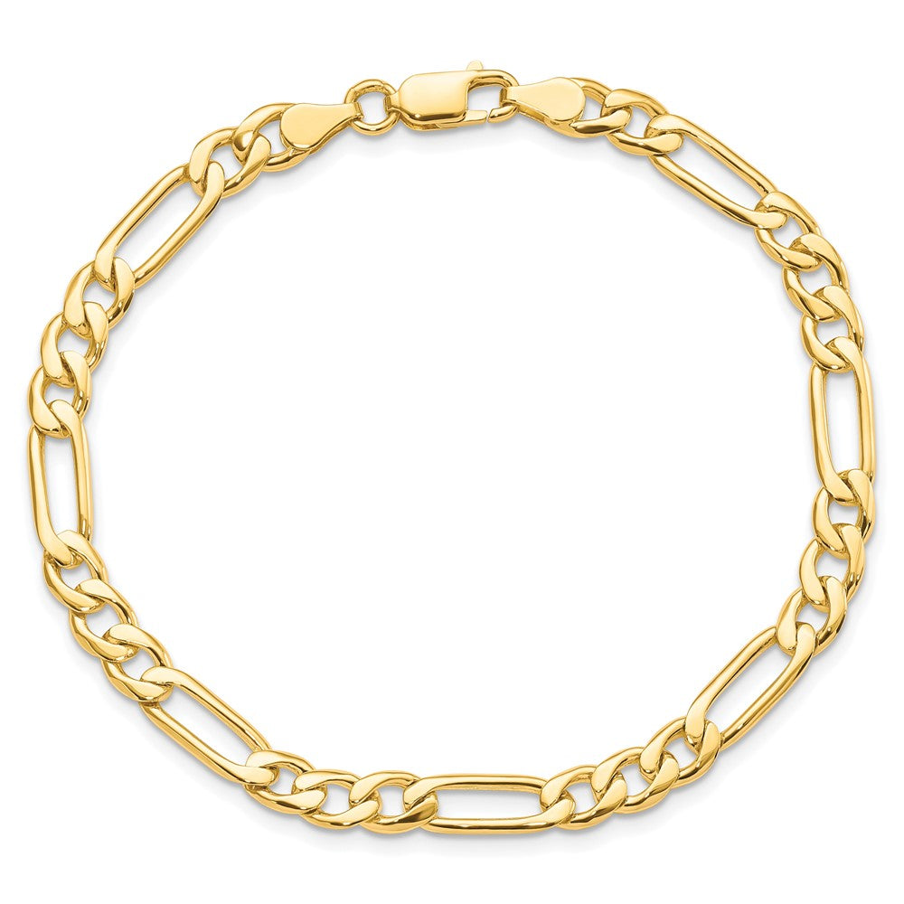 8 Inch 10K 5.25mm Fancy Polished Link Bracelet