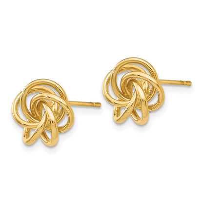 10K Yellow Gold Love Knot Earrings