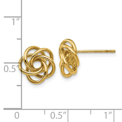 10K Yellow Gold Love Knot Earrings