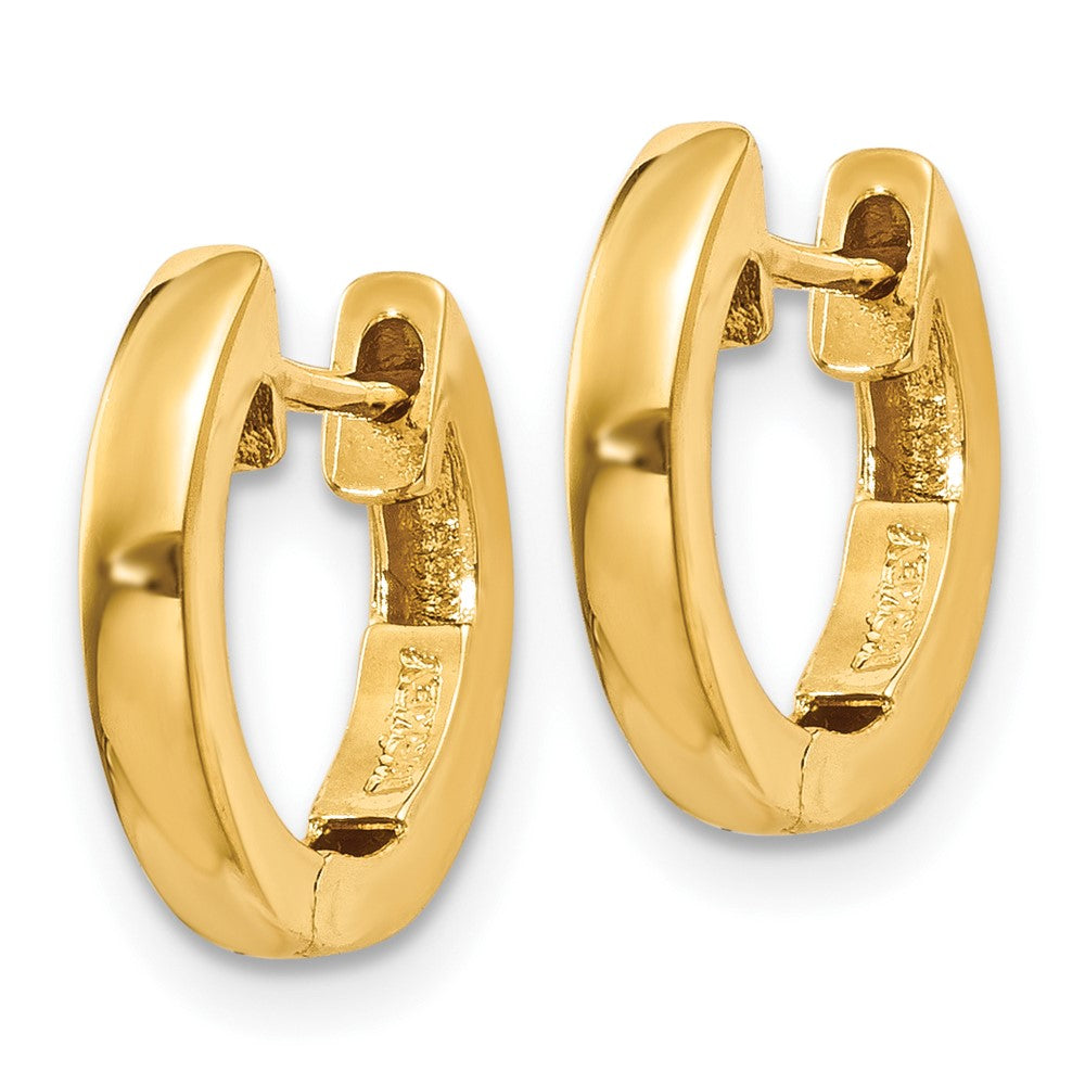 10K Yellow Gold Polished 2mm Hinged Hoop Earrings