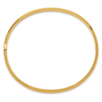 10K Yellow Gold 3/16 High Polished Hinged Bangle Bracelet