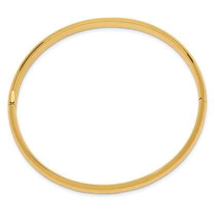 10K Yellow Gold 4/16 Oversize High Polished Hinged Bangle Bracelet