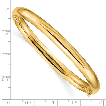 10K Yellow Gold 4/16 High Polished Hinged Bangle Bracelet
