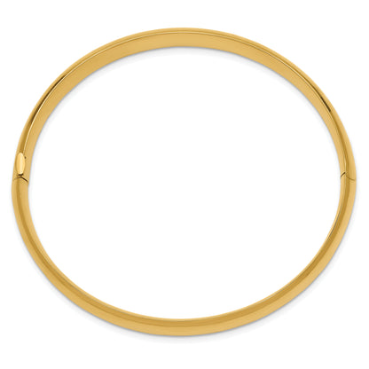 10K Yellow Gold 5/16 Oversize High Polished Hinged Bangle Bracelet