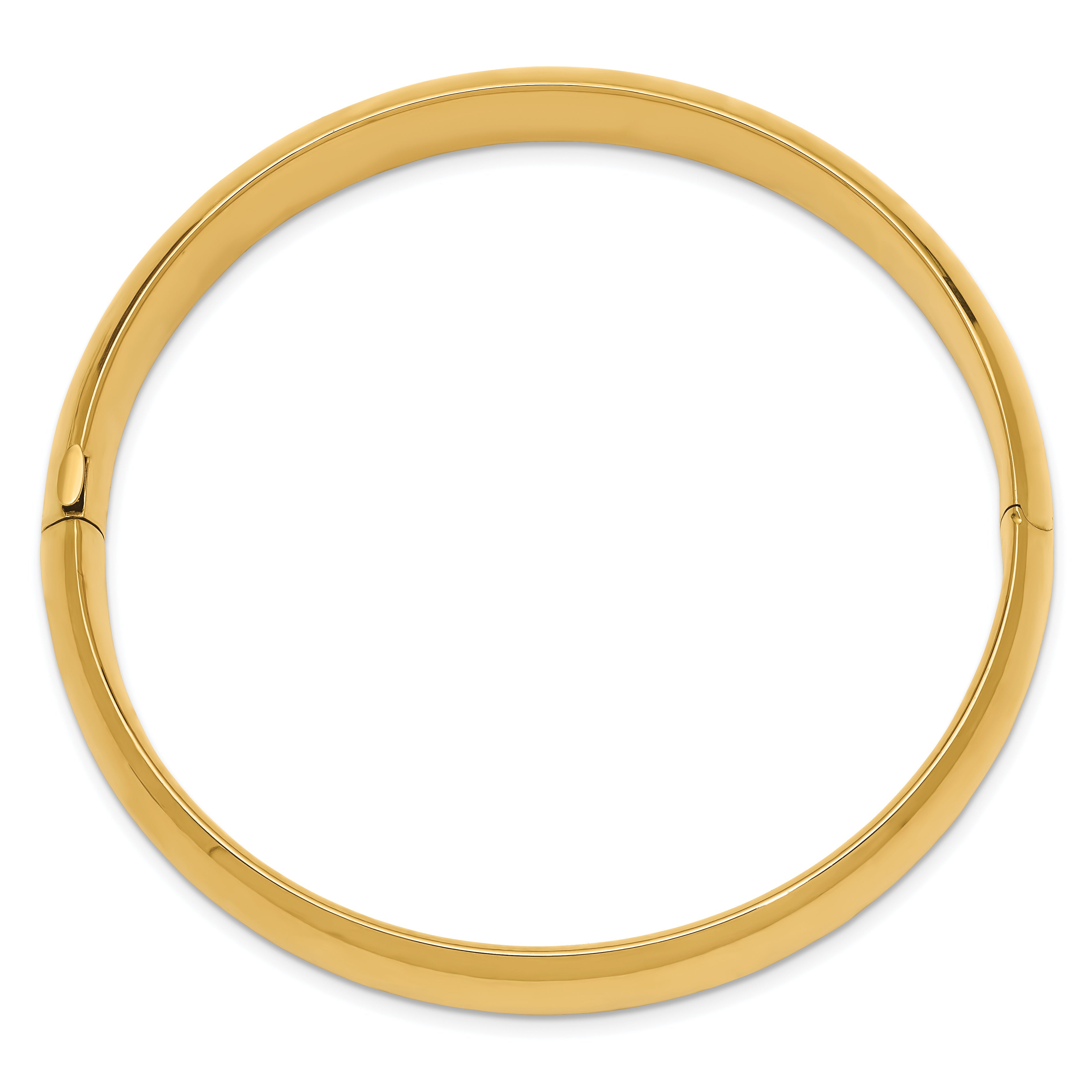 10K Yellow Gold 7/16 High Polished Hinged Bangle Bracelet