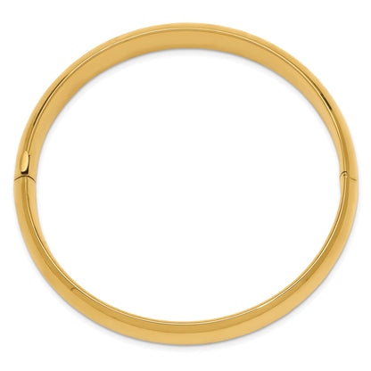 10K Yellow Gold 7/16 High Polished Hinged Bangle Bracelet