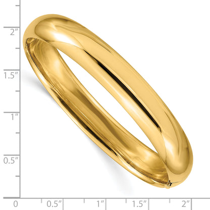 10K Yellow Gold 7/16 High Polished Hinged Bangle Bracelet