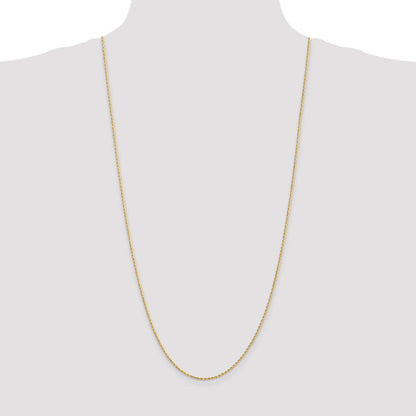 30 Inch 10K 1.5mm Diamond-Cut Rope Chain Necklace