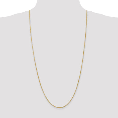3 Inch 10K Yellow Gold 1.50mm Regular Rope Chain Necklace