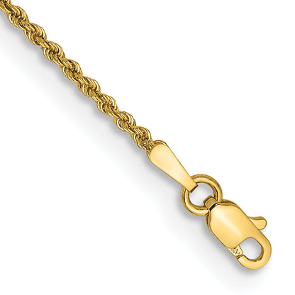 7 Inch 10K Yellow Gold 1.50mm Regular Rope Chain Bracelet