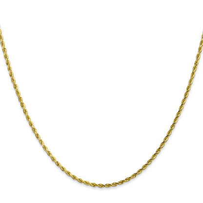 26 Inch 10K 1.75mm Diamond-Cut Rope Chain Necklace